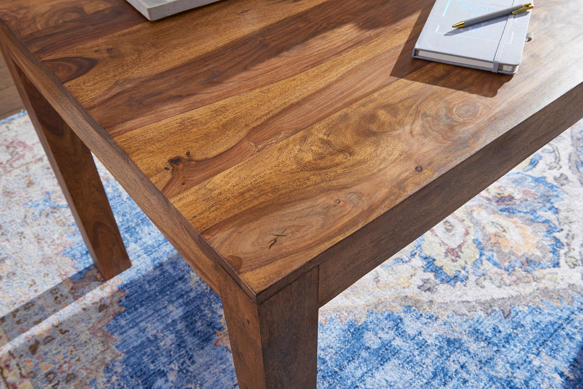 ESSTISCH Massivholz Akazie Rechteckig Handgefertigt NAKO, Braun 120x60x76 cm - Dunkelbraun/Braun, Holz (60/120/76cm) - KADIMA DESIGN