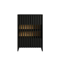 KOMMODE ZEPHYR 60/87/34cm mit Schubladen 2 Türen Schwarz - Schwarz, Holzwerkstoff (60/87/34cm) - MASSENO