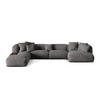 PANORAMASOFA modular links Martina aus Samt grau 5 Sitzplätze - Grau, Textil (280/75/406cm) - Micadoni