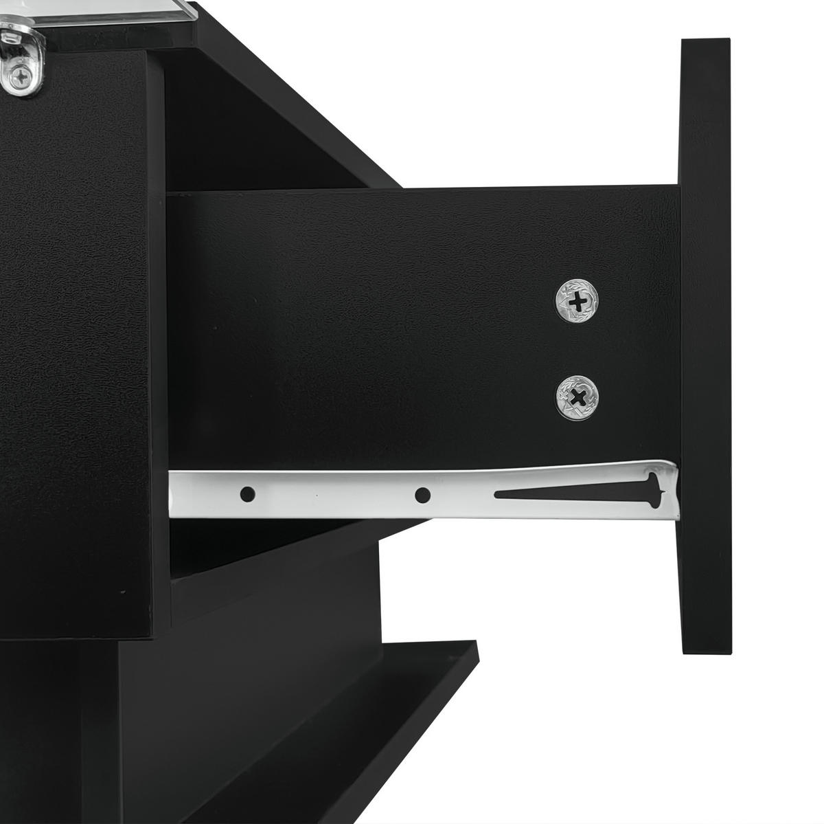COUCHTISCH aus Spanplatte 100x50x32 cm in Schwarz mit Schublade & LED - Schwarz, Holzwerkstoff (100/50/32cm) - Modfu
