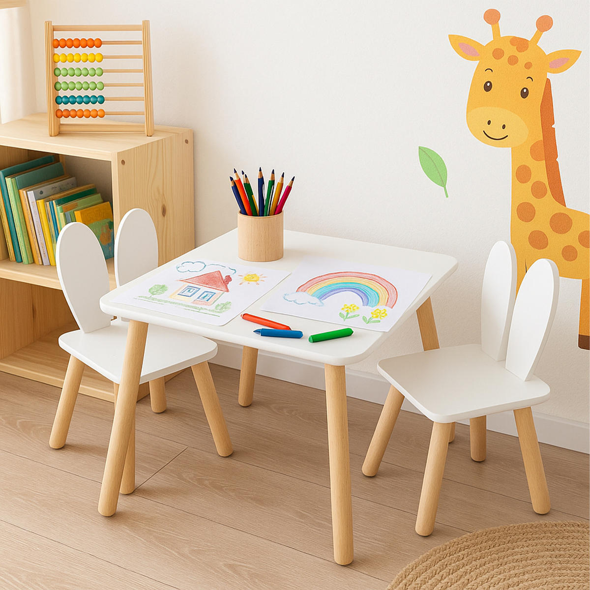 KINDERSITZGRUPPE - Weiß, Holz/Holzwerkstoff (50/44/50cm) - Relaxdays