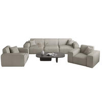 SOFASET Celes Premium 3-1-1 Stoff Scala - Hellgrau, Holzwerkstoff/Textil (225/73/88cm) - Fun Möbel