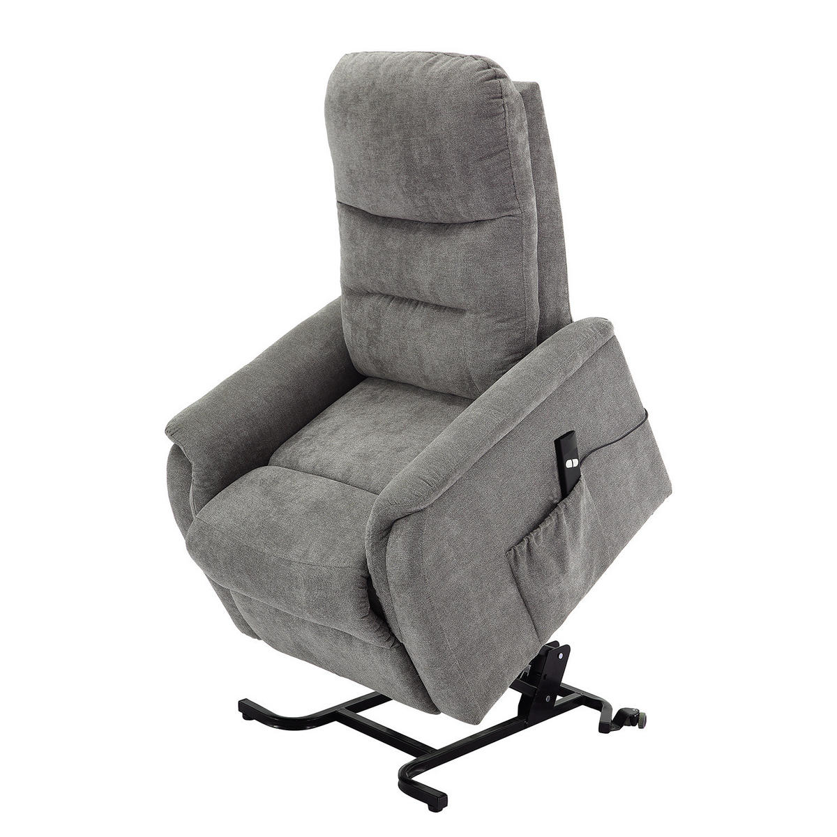 FERNSEHSESSEL mit Aufstehhilfe - Microfaser - Grau - Grau, Textil/Metall (79/108/97cm) - home24