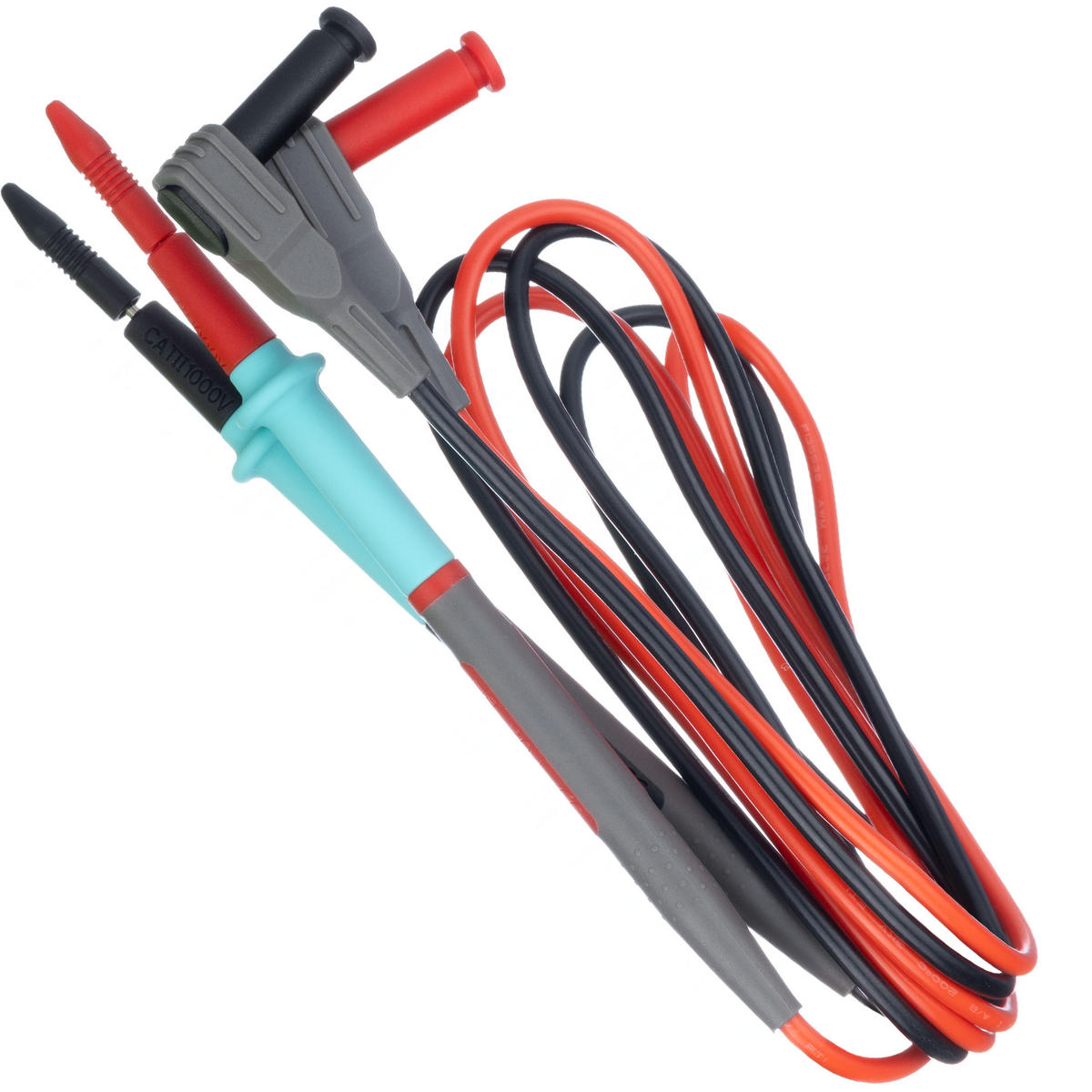 MESSLEITUNG Universal, 1000 V CAT III, 20 A, Nadelspitze 0,4 mm, Silikon, 103 cm, Bananenstecker - Multicolor, Kunststoff/Metall (10/10/10cm)