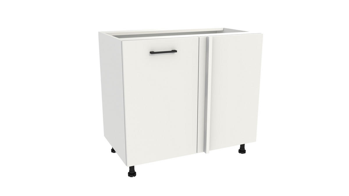 WINKELKÜCHE 240x180 cm mit Arbeitsplatte - SIMPLY Z23 - in Weiß / Matt - Schwarz/Weiß, Holz (420/212/53cm)