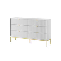 KOMMODE AVON Weiß, Gold 154x39x91 cm - Goldfarben/Weiß, Holzwerkstoff (154/91/39cm) - FURNLUX