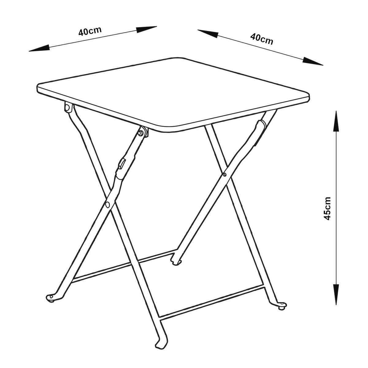 GARTENKLAPPTISCH Vegårshei - Grün, Metall (40/40/45cm) - [en.casa]