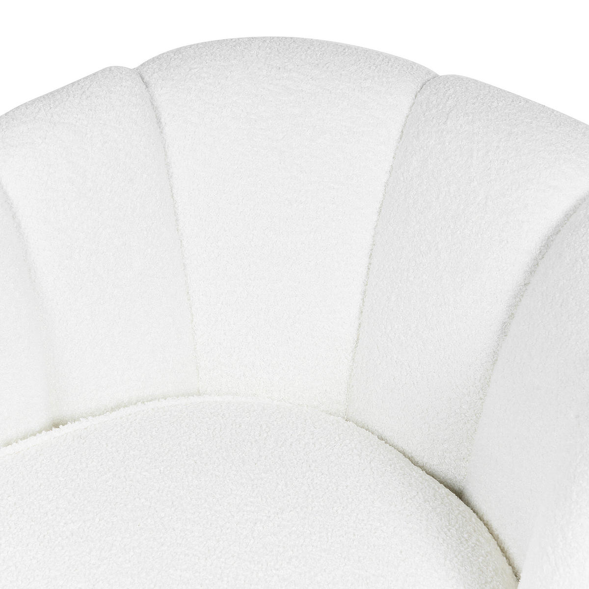 CHAISELONGUE Bouclé cremeweiß rechtsseitig Allier - Schwarz/Weiß, Textil (150/75/76cm) - Beliani
