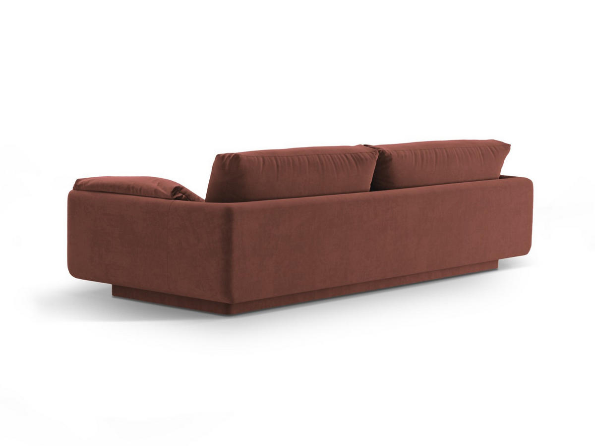 SOFA Torino aus Samt cuoio 3 Sitzplätze - Kastanienfarben, Textil (103/83/220cm) - Micadoni