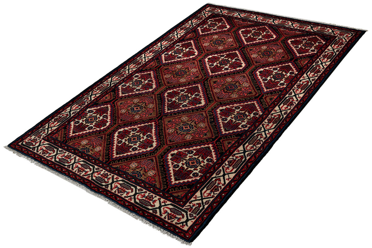 ORIENTTEPPICH handgeknüpft Assadabad Blau 198/134 cm Schurwolle - Blau, Textil (134/198cm) - Looma