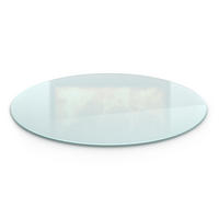 SKLENĚNÁ PODLOŽKA pod kamna Ø60 cm – mléčné sklo - průhledná, sklo (60/70/0.4cm) - TULUP