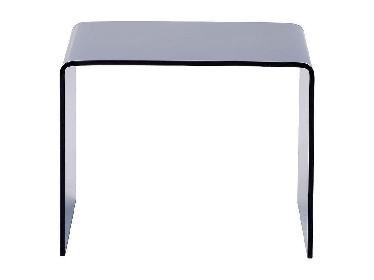 NACHTTISCH - gebogenes & getöntes Sicherheitsglas - SUZANA - Transparent/Grau, Glas (40/40/50cm) - Vente-Unique
