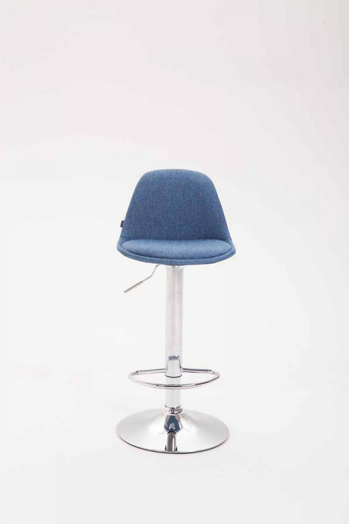 BARHOCKER Stoff blau - Chromfarben/Blau, Textil/Metall (39/82/43cm) - CLP