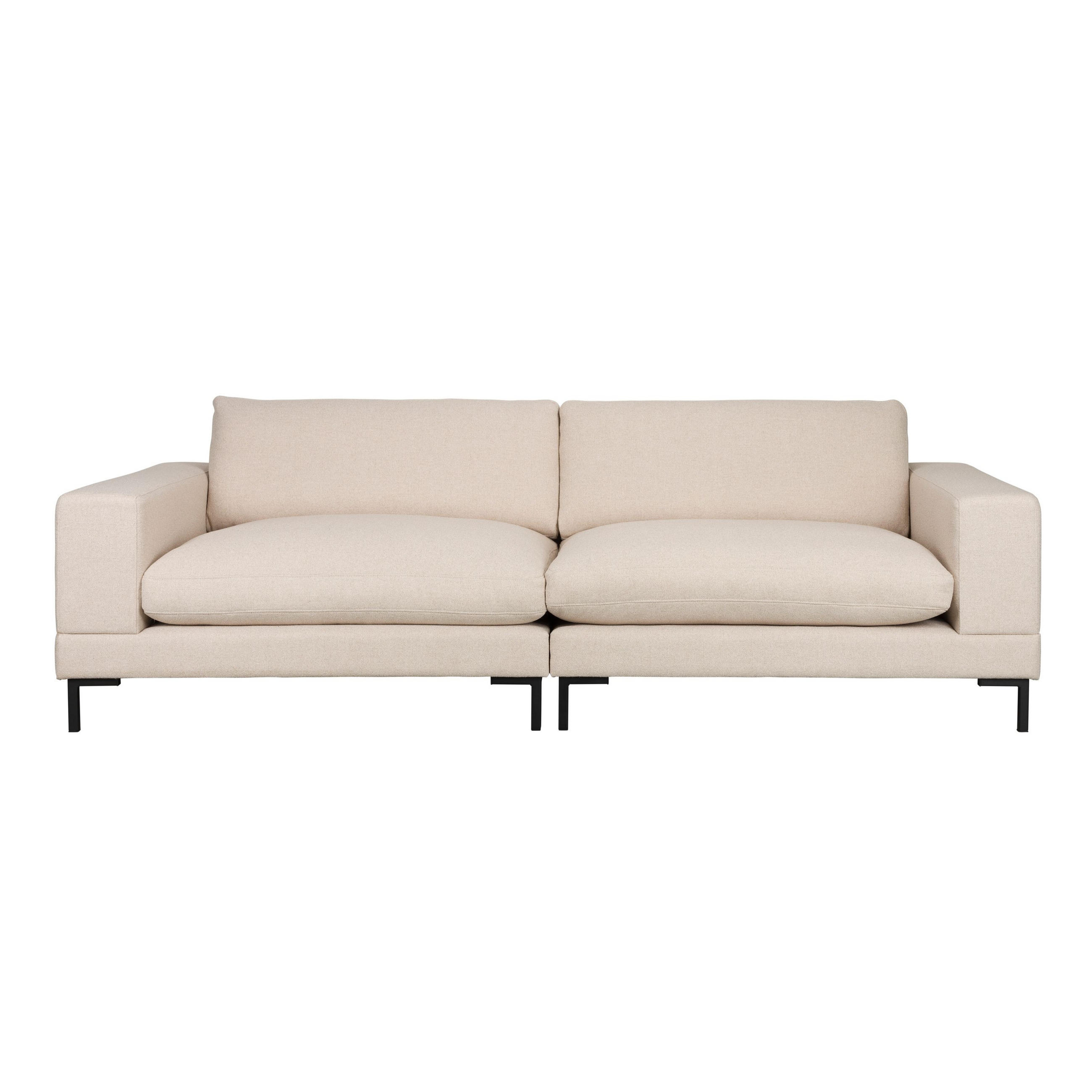 SOFA 3-SITZER Wester Latte/ Beige - Creme, Holz (252/82/100cm) - Zuiver