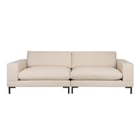SOFA 3-SITZER Wester Latte/ Beige - Creme, Holz (252/82/100cm) - Zuiver
