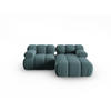 MODULARES-ECKSOFA rechts Bellis aus Samt petrol 3 Sitzplätze - Petrol, Textil (157/191cm) - Micadoni
