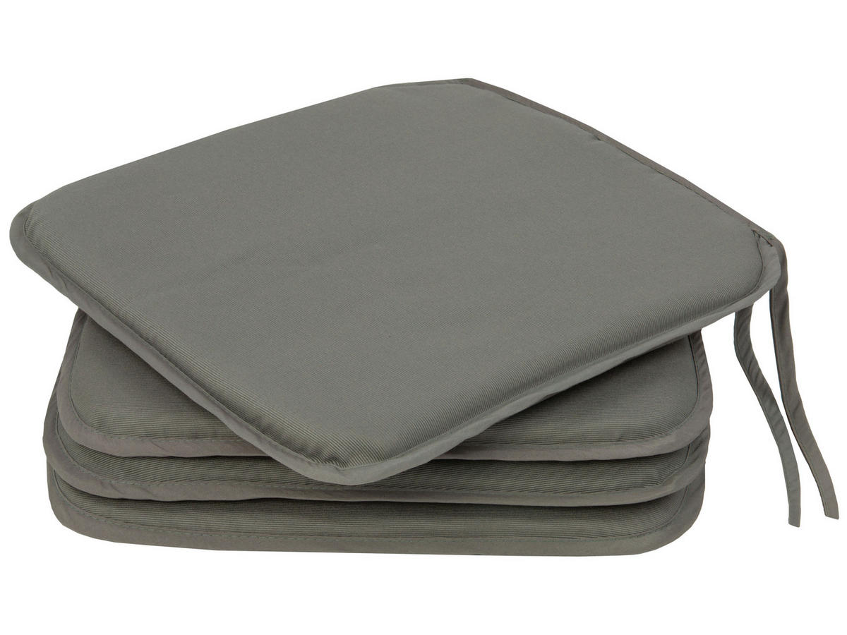 STUHLKISSEN, 4er-Set, 38x38 cm, 85% Polyester, 15% Polyamid, Grau - Anthrazit, Textil (38/38/2cm) - Zollner