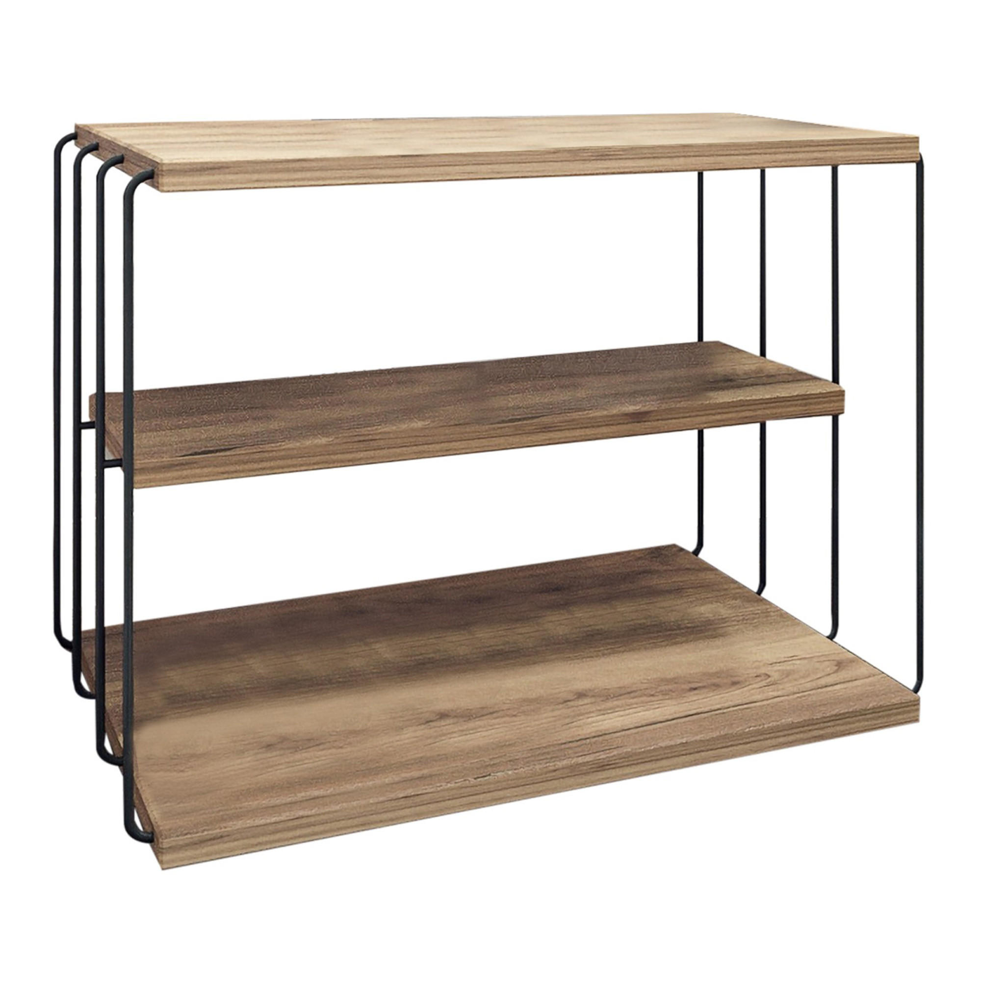 BEISTELLTISCH Åtvidaberg - Schwarz/Braun, Holzwerkstoff/Metall (40/50/33cm) - [en.casa]