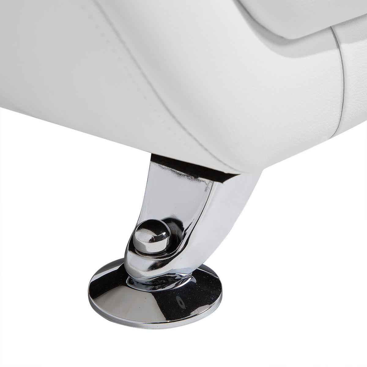 3-SITZER-SOFA Kunstleder Weiß Leira - Weiß, Kunststoff/Textil (201/88/86cm) - Beliani