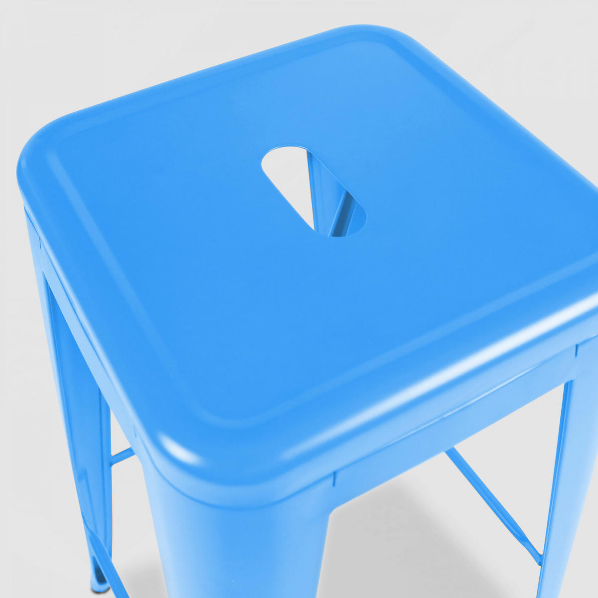 HOCHSTUHL 4-tlg., Blau - Blau, Metall (43/76/43cm) - Oviala