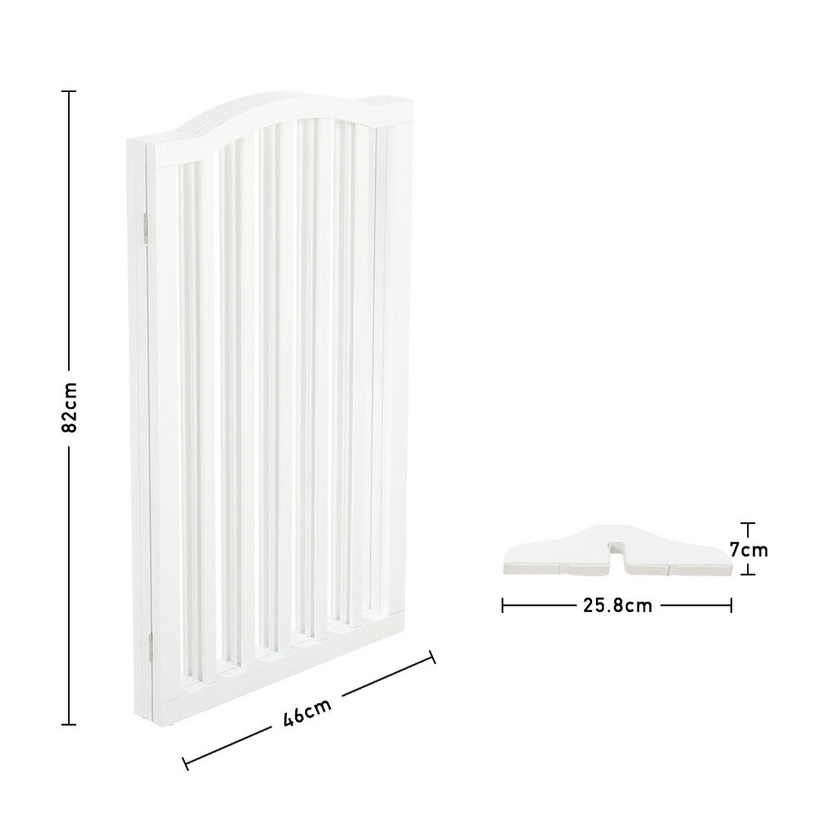 SCHUTZGITTER Gewölbt 3-Paneele Faltbar Freistehend MDF Weiß - Weiß, Holzwerkstoff (46/1.8cm) - Livingandhome