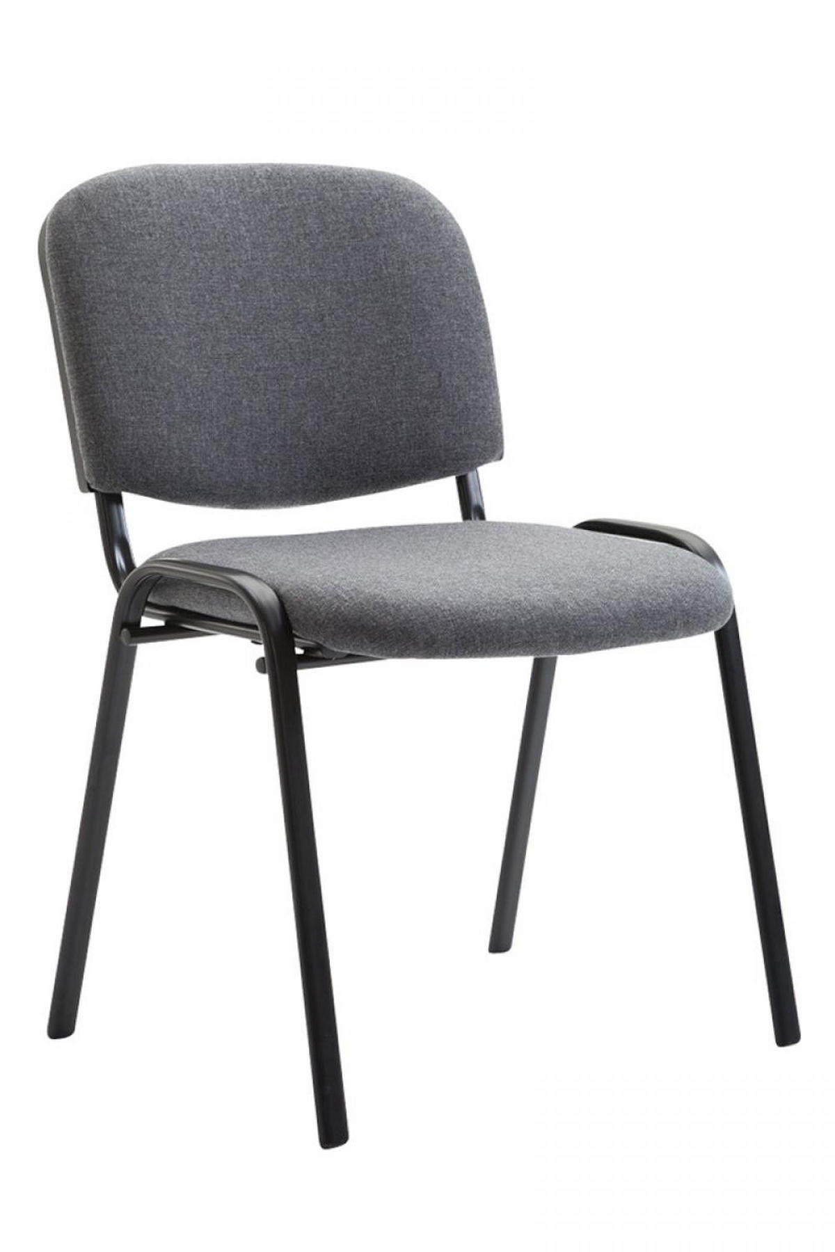 BESUCHERSTUHL 4er Set Stoff grau - Schwarz/Grau, Textil/Metall (53/83/53cm) - CLP
