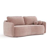SCHLAFSOFA Mitsis Rosa Chenille - Schwarz/Rosa, Holz/Holzwerkstoff (231/93/106cm) - Maison de Reve