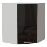 ECKHÄNGESCHRANK Essen W10/60 Schwarz Hochglanz / Weiß Matt 60 / 60 / 72cm - Schwarz Hochglanz/Schwarz, Holz/Holzwerkstoff (60/72/60cm) - Feldmann-Wohnen