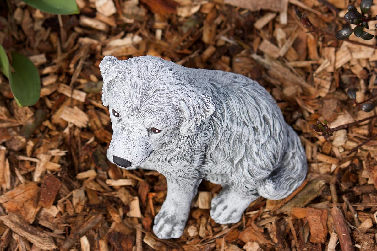 STEINFIGUR Retriever frostfest Steinguss massiv - Grau, Stein (12/20/17cm) - stoneandstyle