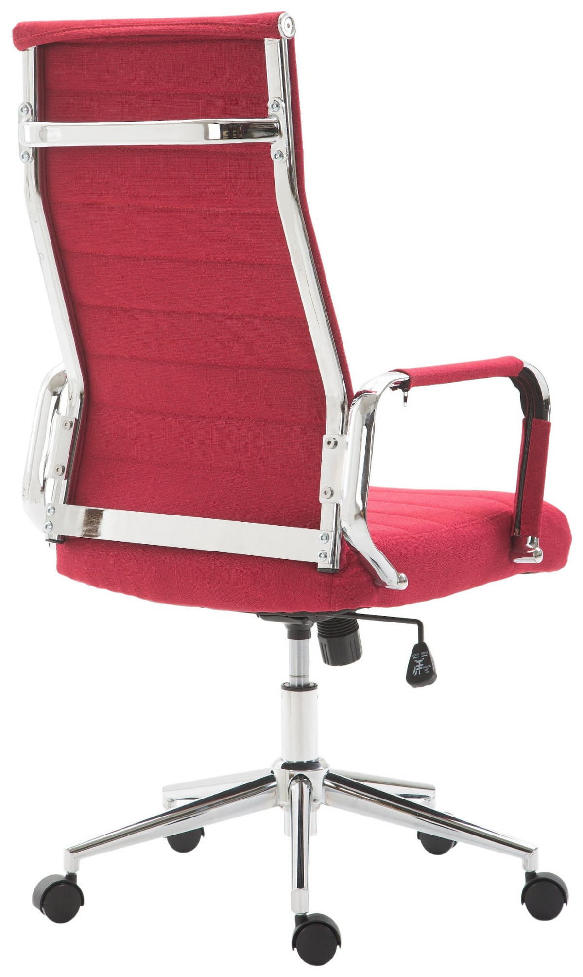 DREHSTUHL Stoff rot - Chromfarben/Rot, Textil/Metall (58/105/66cm) - CLP