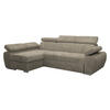 ECKSOFA Boston Mini Premium Cord 2RLC, Seite: Links LC+2R - Chromfarben/Naturfarben, Holz/Textil (255/170cm) - MIRJAN24