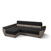 ECKSOFA L REBI L3 Rainbow 15/83 Links mit Schlaffunktion, Schwarz/Beige - Beige/Schwarz, Textil (251/140cm)