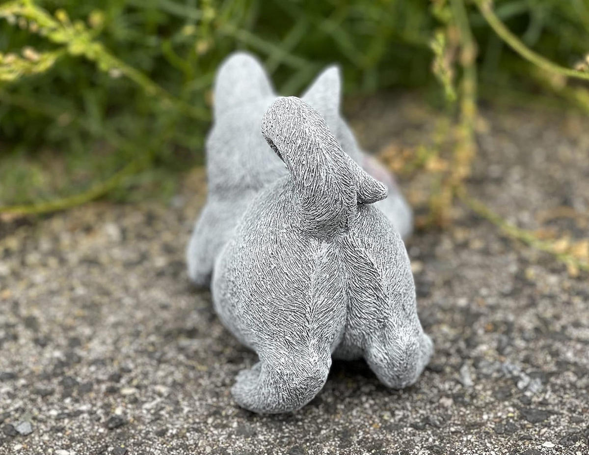 STEINFIGUR Katze Sabrina Steinguss frostfest wetterfest - Grau, Stein (19/12/12cm) - stoneandstyle