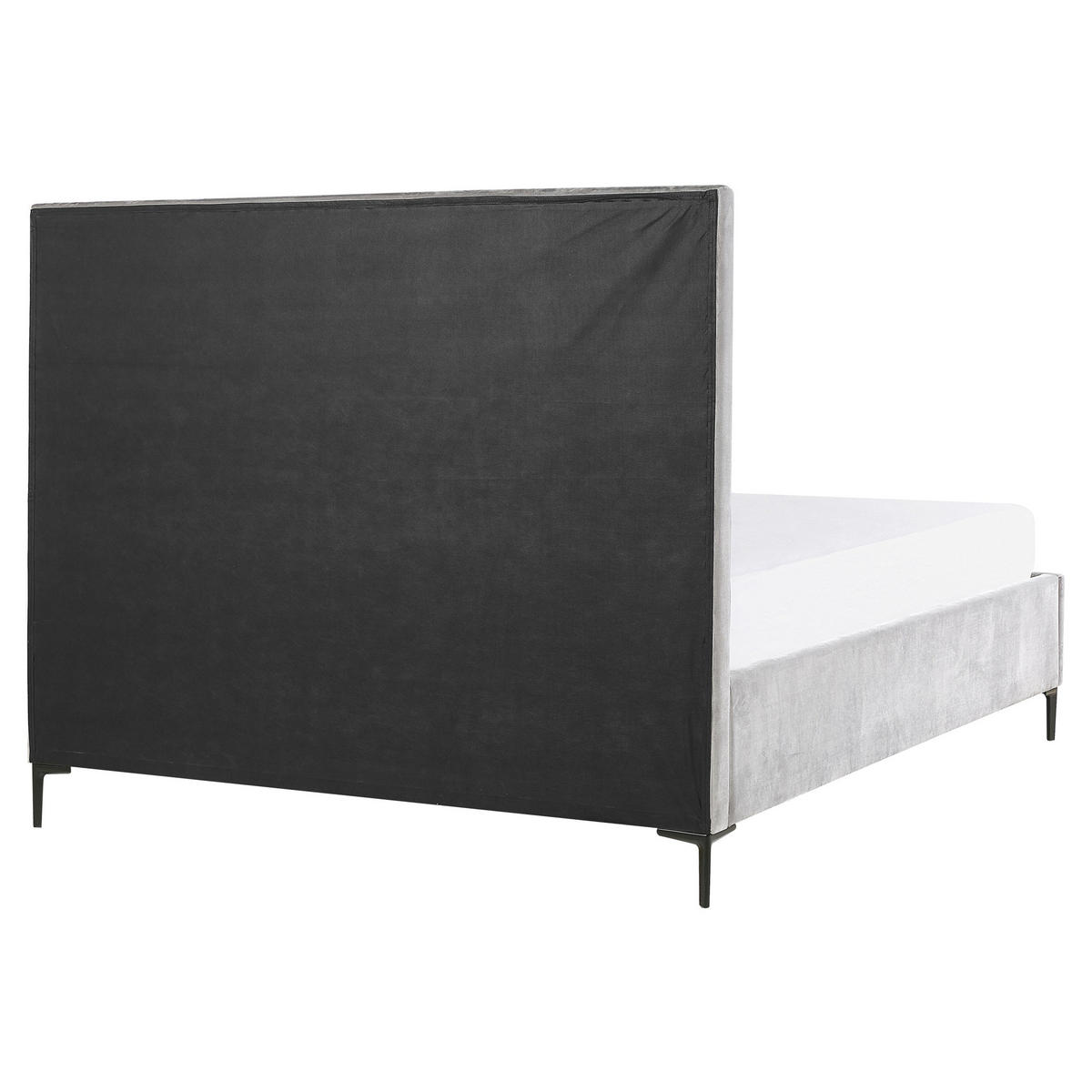 PAT TAPIȚAT 160x200 cm gri Sezanne - gri deschis, material textil (160/200cm) - Beliani