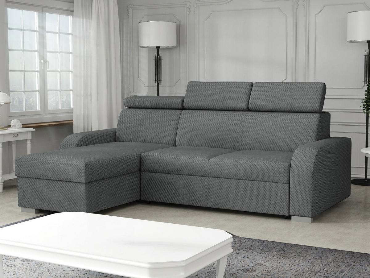 ECKSOFA Oslo 2rLC - Greige/Silberfarben, Holz/Textil (235/170cm) - MIRJAN24