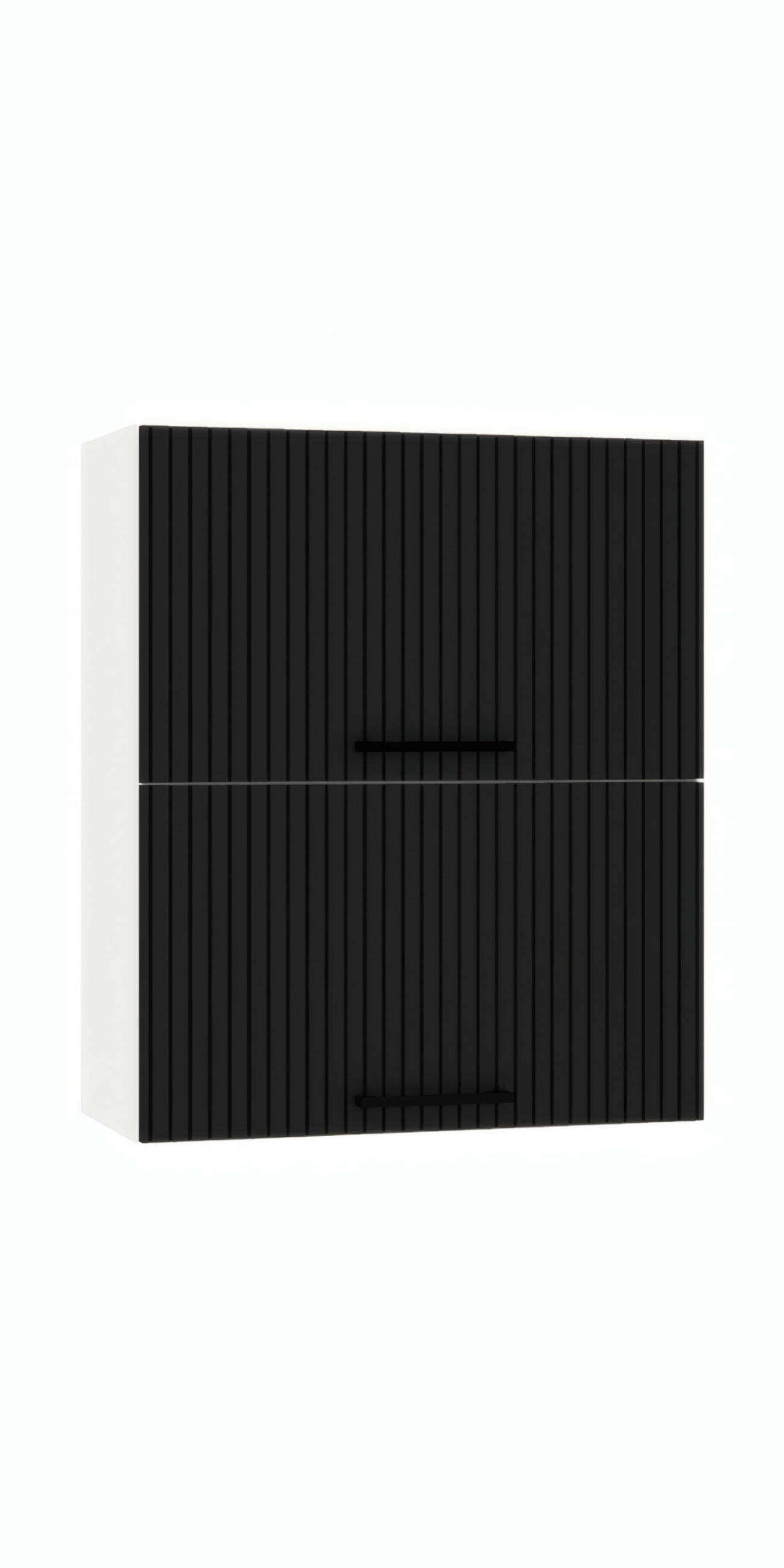 HÄNGESCHRANK - W60GRF/2 ( S2100/77 ) - KATE - Hochwertige Küchen Optik - Schwarz/Weiß, Holz/Metall (60/72/30cm) - ROYAL24_MARKT
