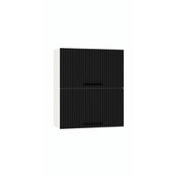 HÄNGESCHRANK - W60GRF/2 ( S2100/77 ) - KATE - Hochwertige Küchen Optik - Schwarz/Weiß, Holz/Metall (60/72/30cm) - ROYAL24_MARKT