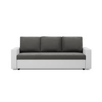 SOFA 3-SITZER MIT SCHLAFFUNKTION LUNA, Dunkelgrau + Grau - Dunkelgrau/Hellgrau, Textil (220/92/92cm)