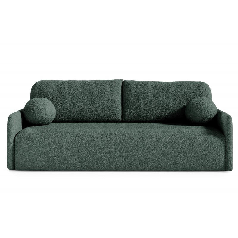 SCHLAFSOFA GLOV, Sofa mit Schlaffunktion und Bettkasten, Farbe: Dunkelgrün, Bouclé-Stoff - Dunkelgrün, Textil (206/95/87cm) - Sepro Meble