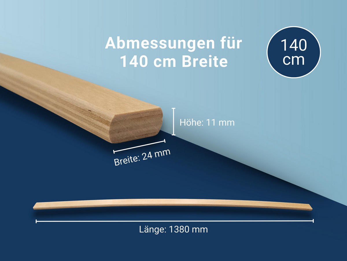 ERSATZ-FEDERHOLZLEISTEN aus Schichtholz im 5er Set passend für viele gängige Lattenroste - Eichefarben, Holz/Holzwerkstoff (2.4/140cm) - Betten-ABC