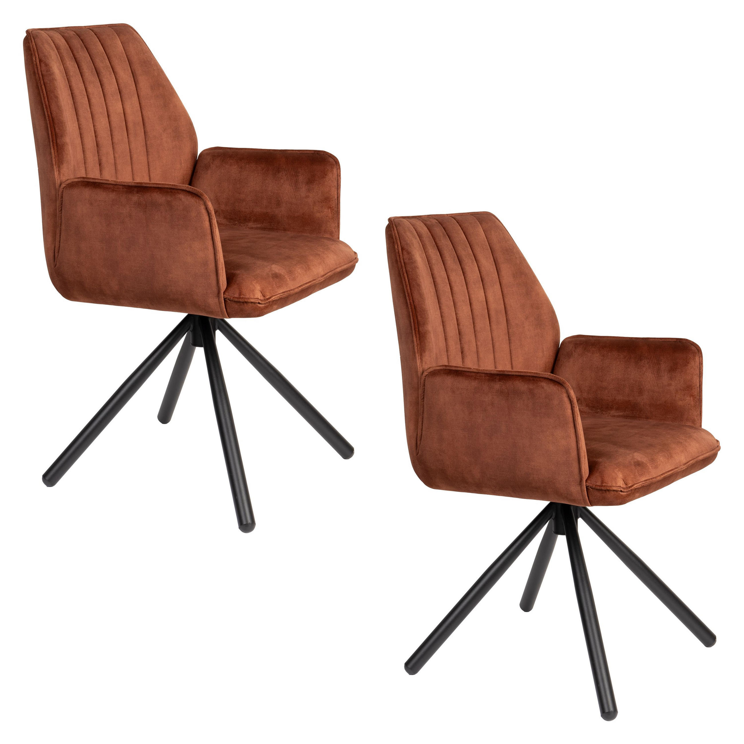 ESSZIMMERSTUHL Jamie Braun - 2 er Set - Braun, Textil (56/90/61cm) - Housecraft Living
