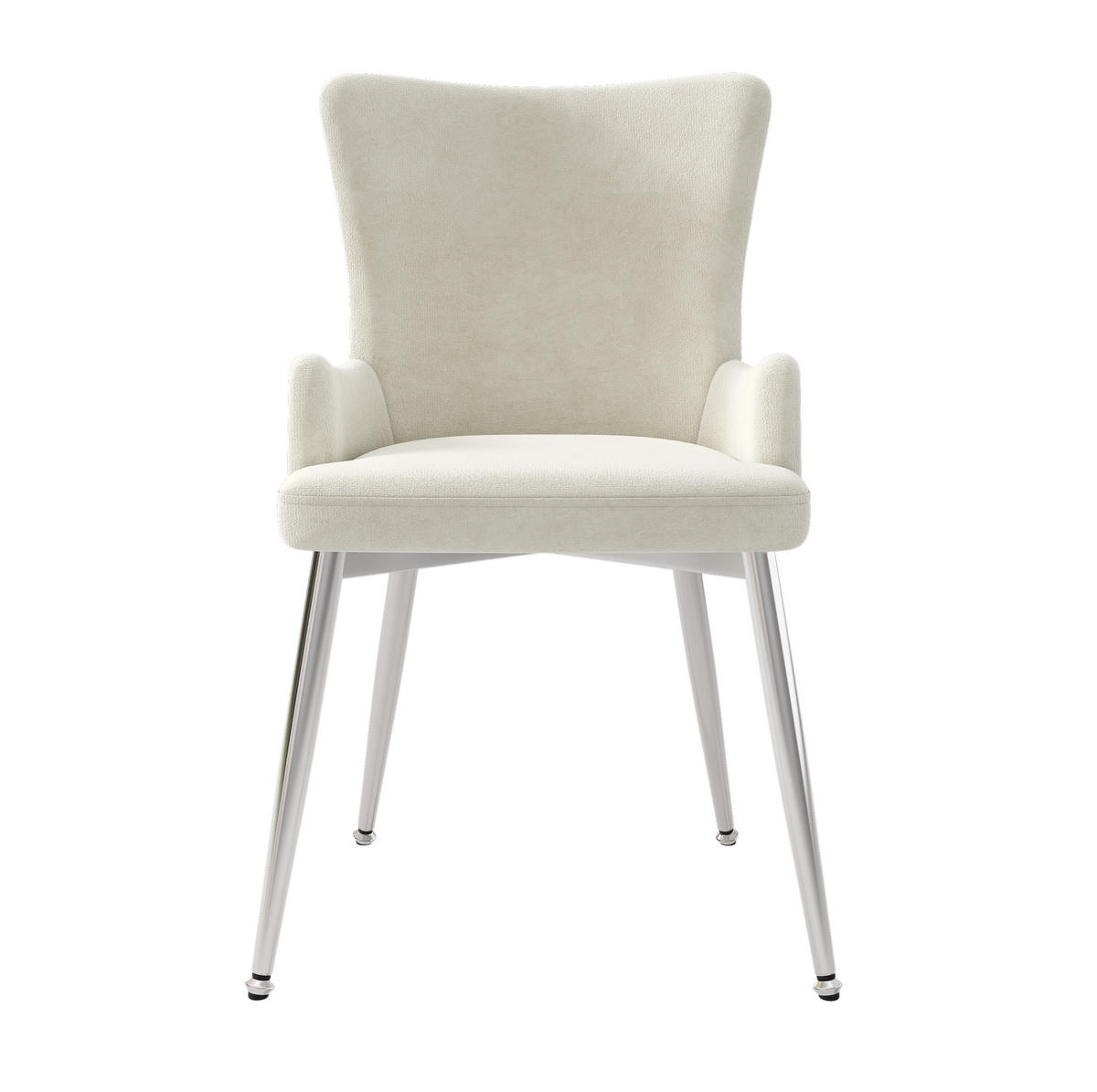 ESSZIMMERSTUHL 4er-Set Samt Beige mit Metallbeinen - Beige, Metall (47/85/49.1cm) - Meubliv