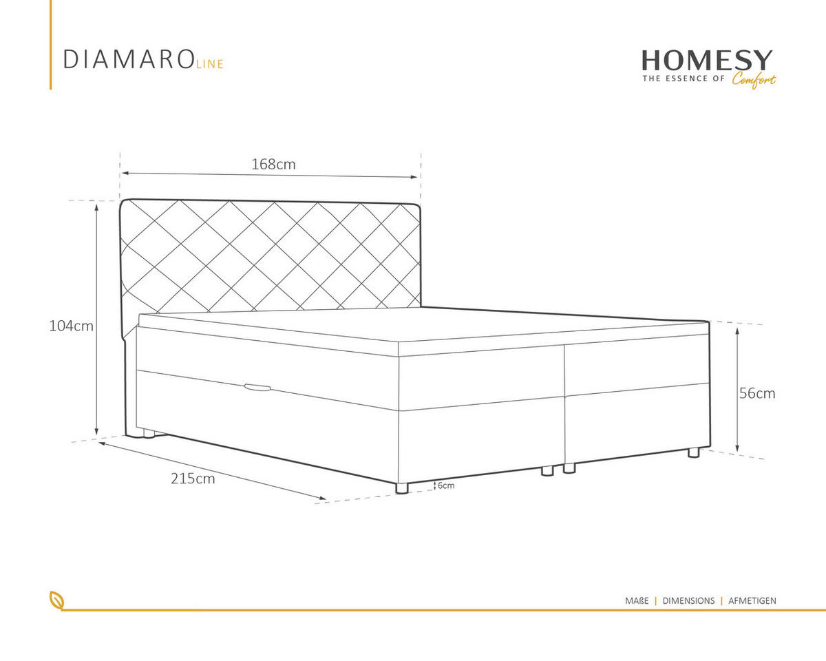 BOXBETT Diamaro 160x200 cm mit Bettkasten und Topper - Hellgrau - Hellgrau, Holz (160/200cm) - Homesy