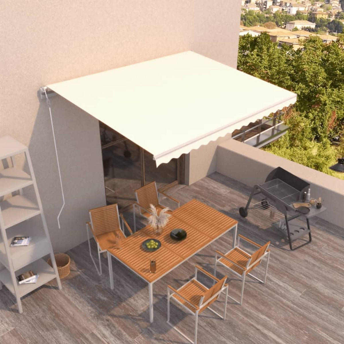 MARKISE Automatisch Einziehbar 450x350 cm Creme - Creme, Metall (450/1/450cm) - furnicato