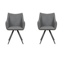 ARMLEHNSTUHL 2ER-SET MARKO - Schieferfarben/Anthrazit, Textil (60/18/62cm) - SAM