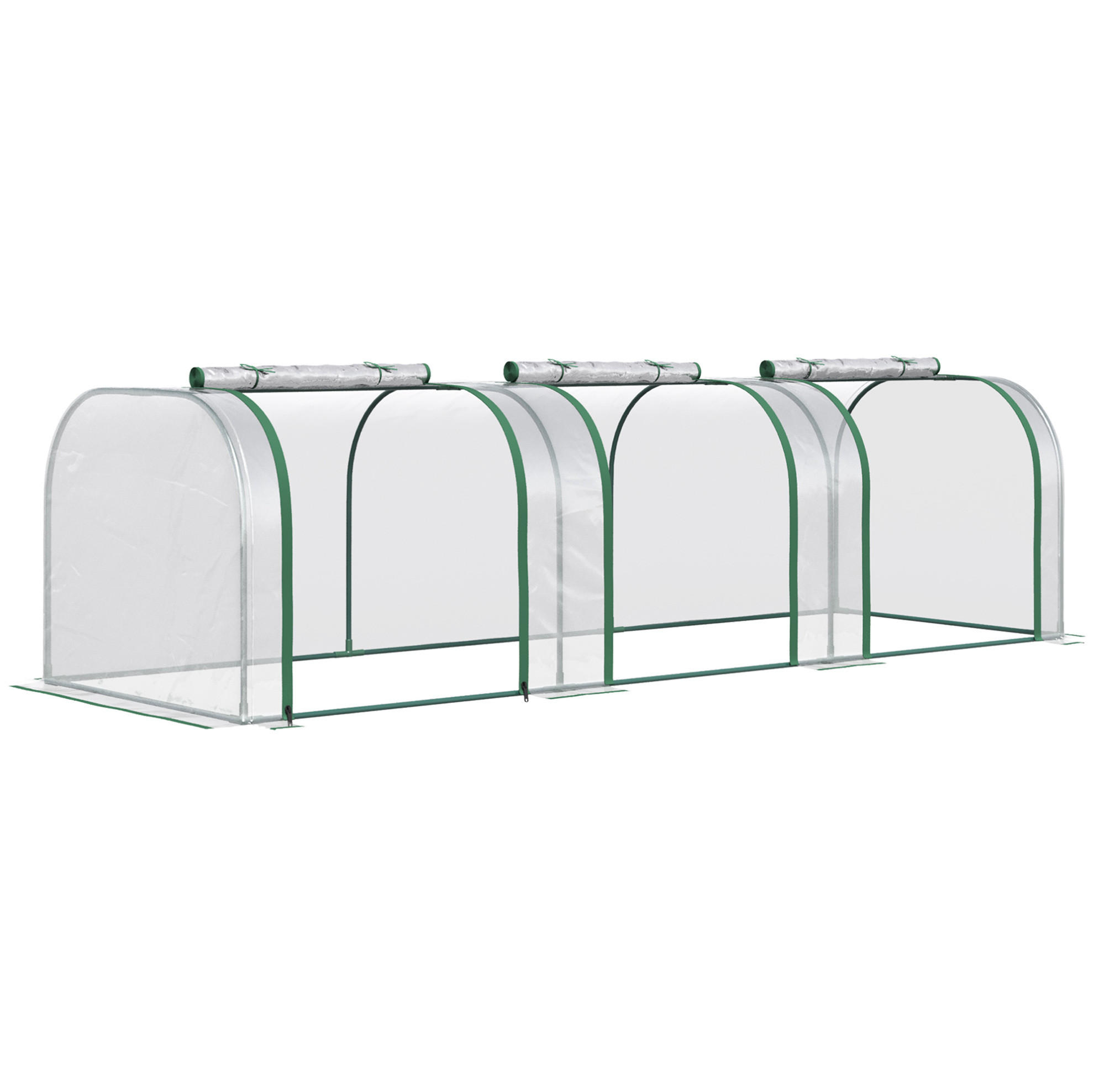 Modfu ZAHRADNÍ fóliovník z oceli 295x100x80 cm transparentní se 3 okny na zip a větráním pro ochranu rostlin