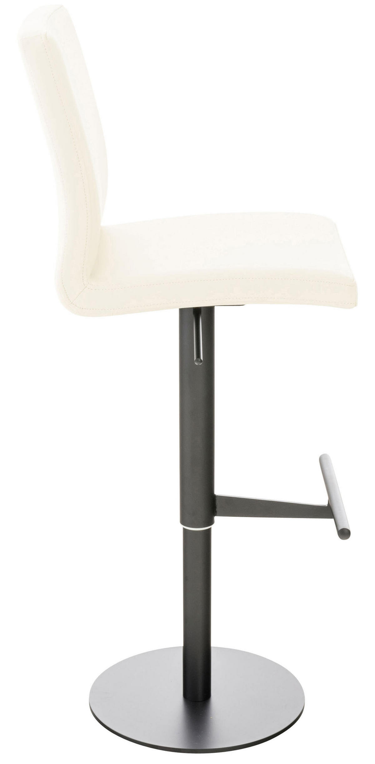 BARHOCKER Cathy, Gestell schwarz, Kunstleder Creme - Creme/Schwarz, Kunststoff/Textil (40/100/49cm) - TPFLiving