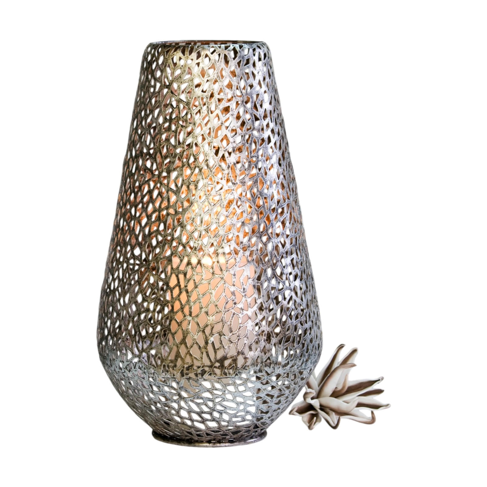 BODENWINDLICHT PLATA Metall antik-silber - Silberfarben, Metall (25/46/25cm) - DESIGN DELIGHTS