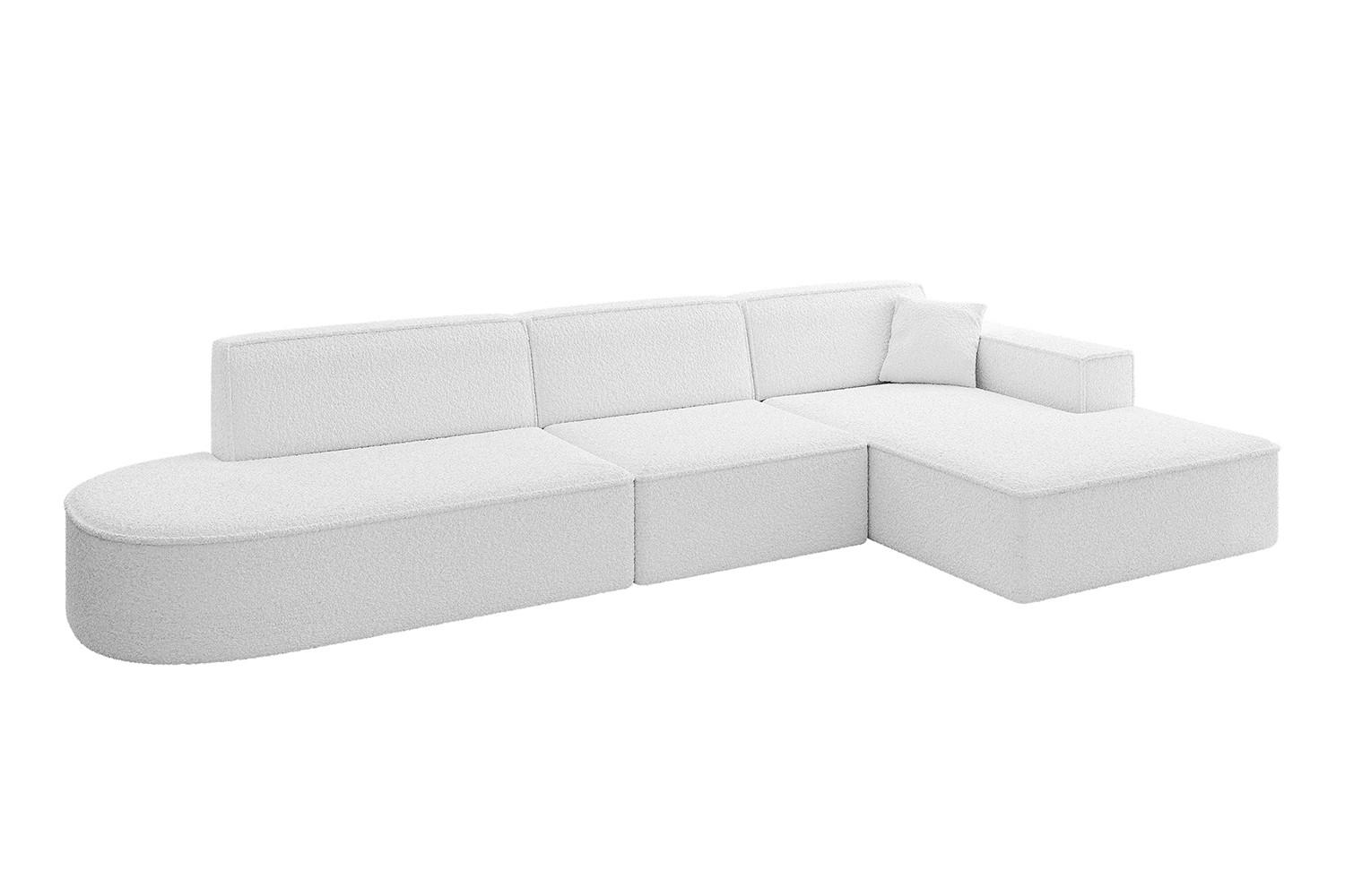 ECKSOFA Ottomane Rechts IREA-L2-v4 - 327x165x77 cm Weiß - Weiß, Holzwerkstoff/Textil (327/165cm) - ALTDECOR