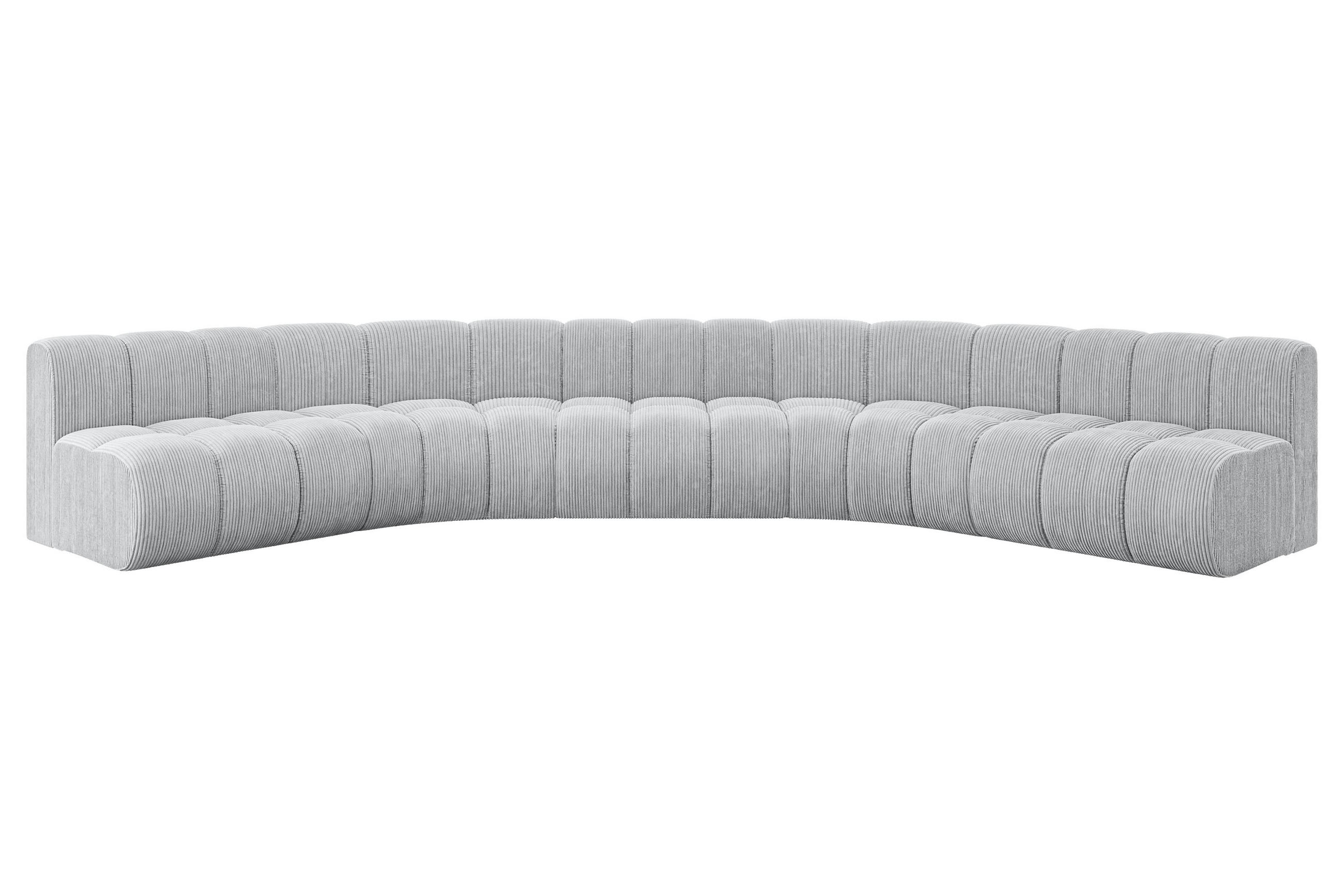 WOHNLANDSCHAFT modulares Sofa Montra-U1 - 490x174x70 cm Grau - Grau, Holzwerkstoff/Textil (490/70/174cm) - ALTDECOR